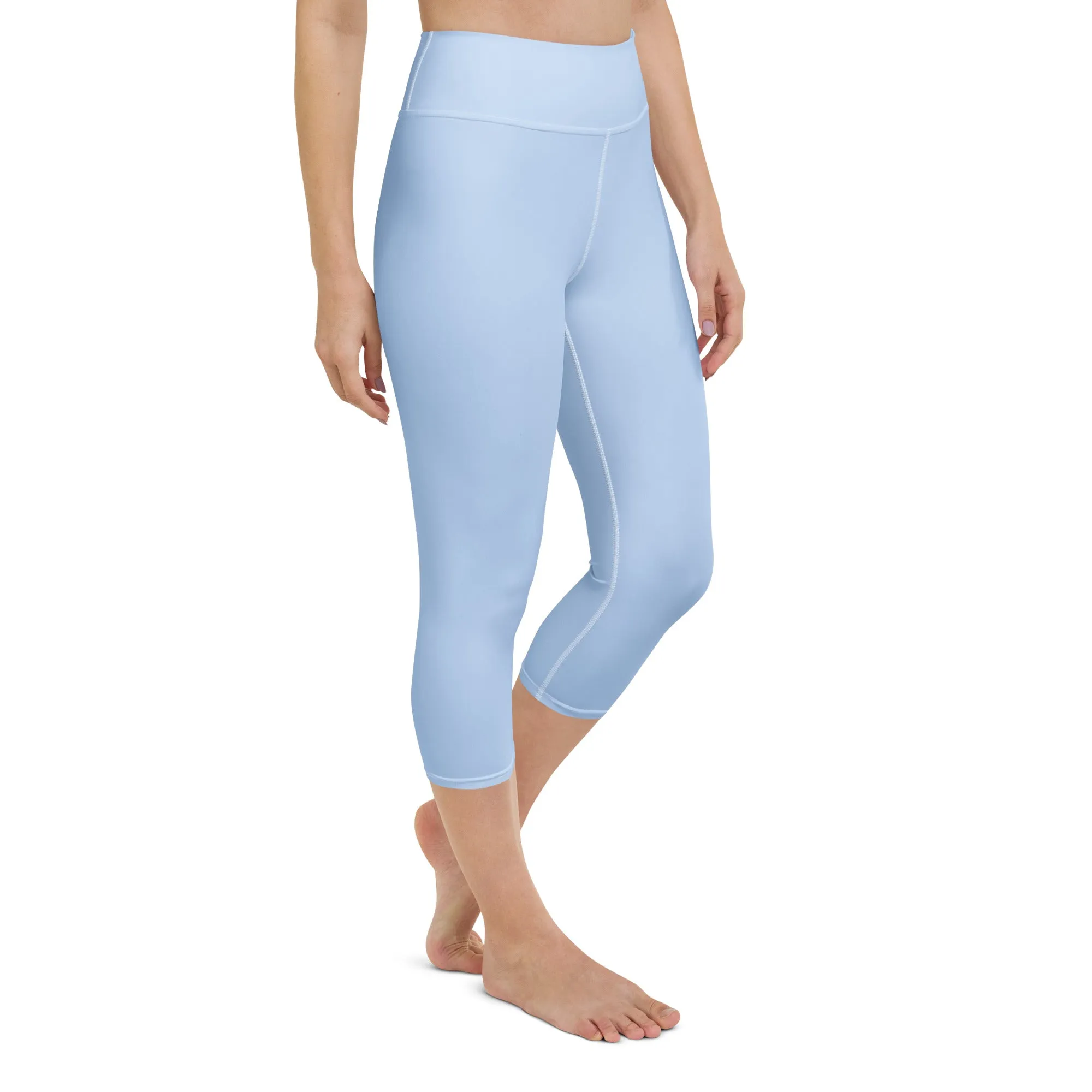 Pale Blue Capri Yoga Leggings