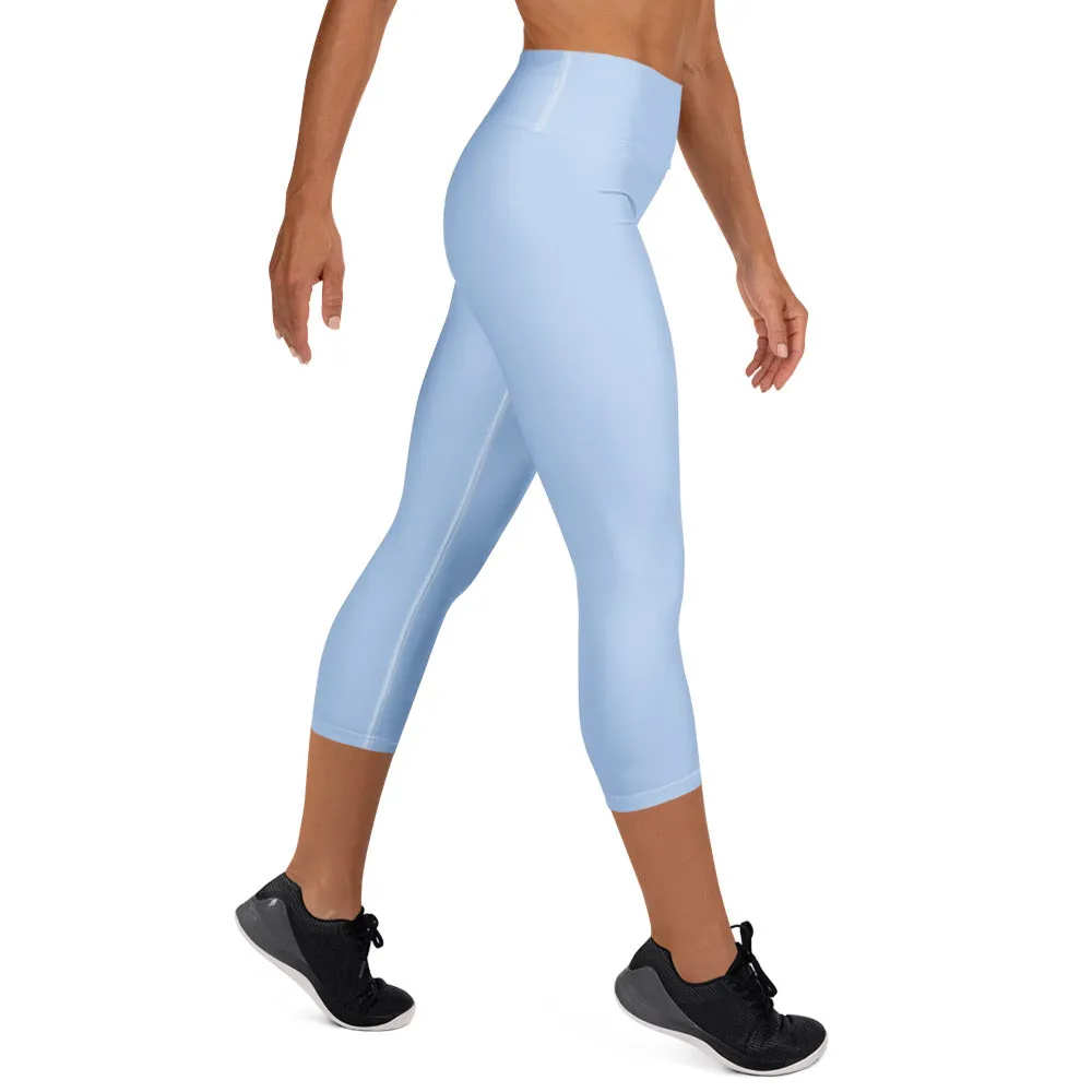 Pale Blue Capri Yoga Leggings