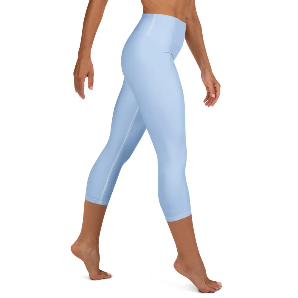 Pale Blue Capri Yoga Leggings