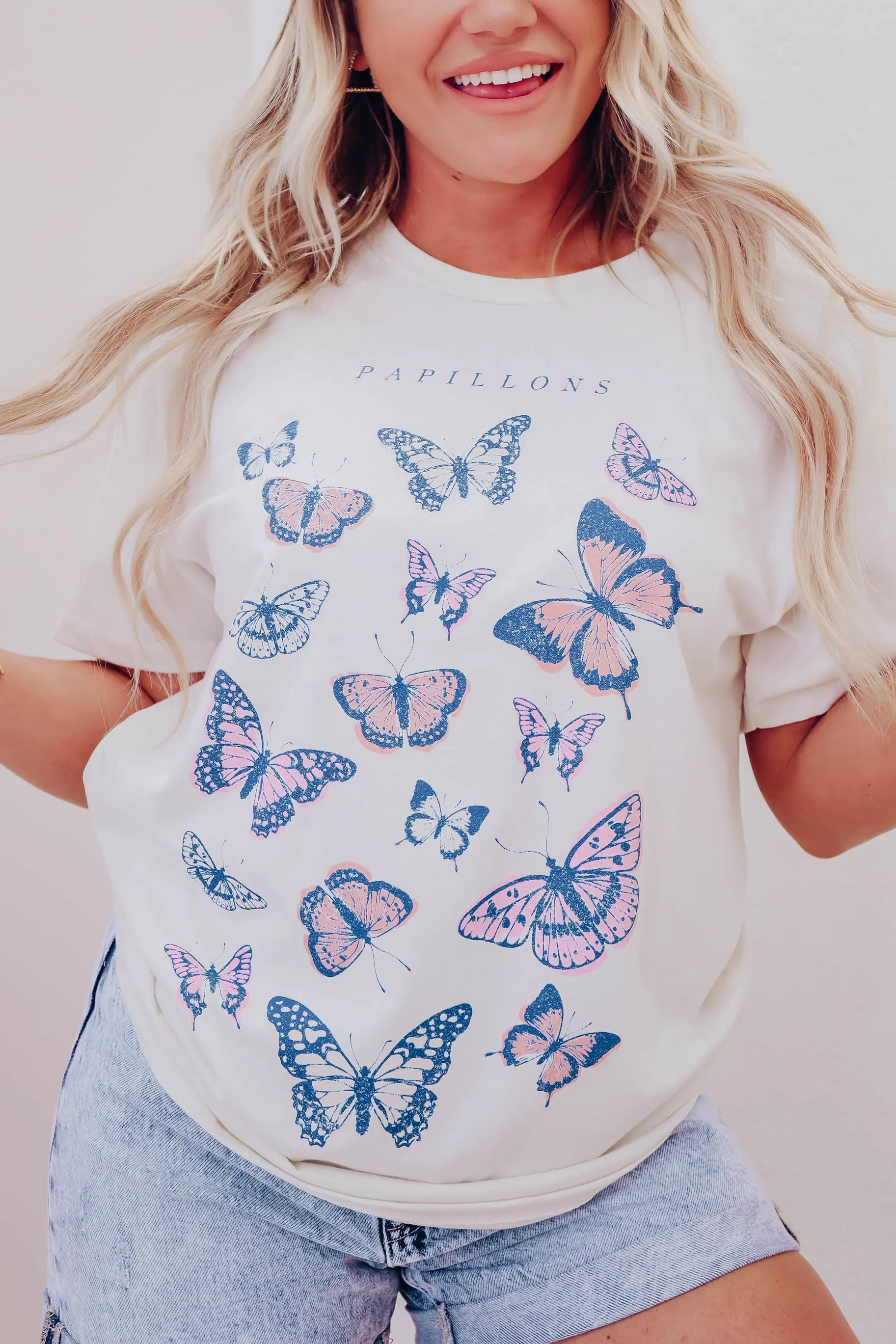 Papillon Butterfly Graphic Tee - Ivory