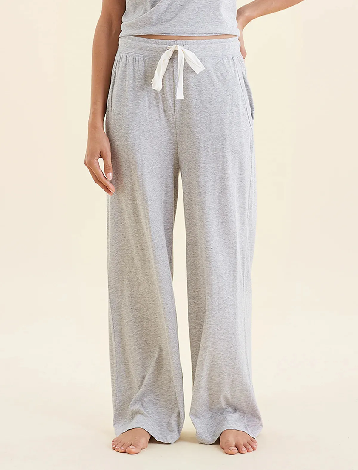 Papinelle - Jada Organic Cotton Wide Leg Pant |Grey Marle