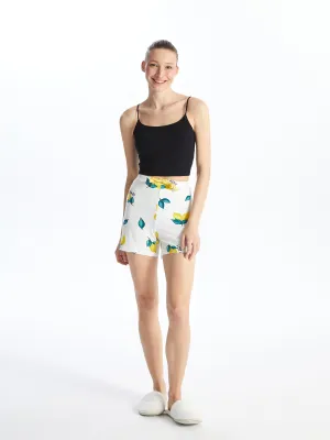 Patterned Women Shorts Pajama Bottom with Elastic Waist