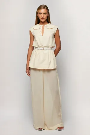 Petal Collar Top | Sheer Relaxed Pant