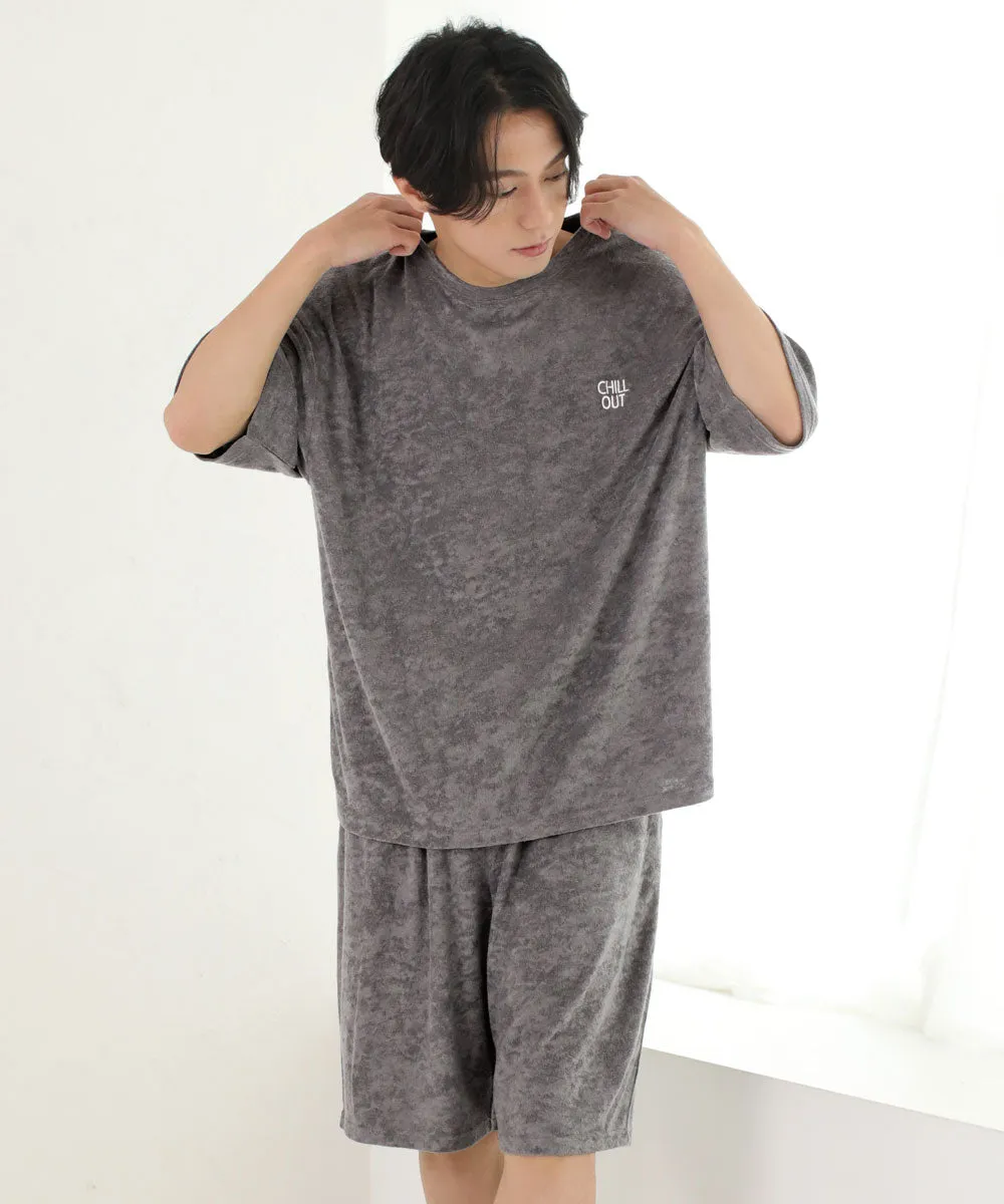 Pile Short Sleeve Top-Bottom Set With unisex sizing