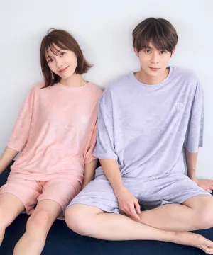 Pile Short Sleeve Top-Bottom Set With unisex sizing