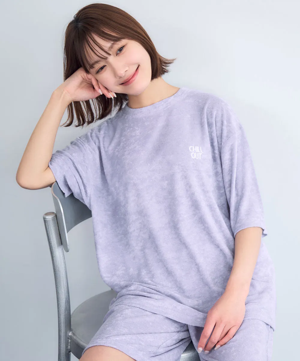 Pile Short Sleeve Top-Bottom Set With unisex sizing