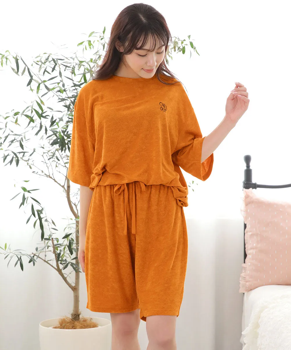 Pile Short Sleeve Top-Bottom Set With unisex sizing