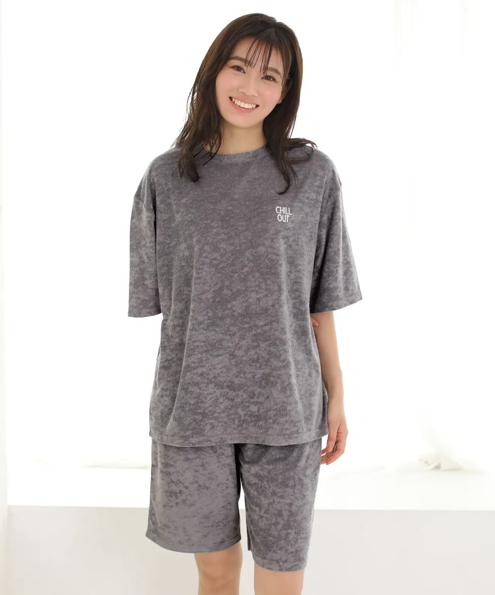 Pile Short Sleeve Top-Bottom Set With unisex sizing