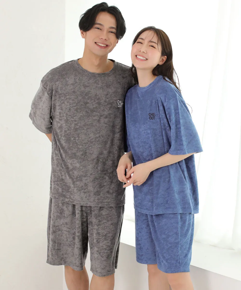 Pile Short Sleeve Top-Bottom Set With unisex sizing