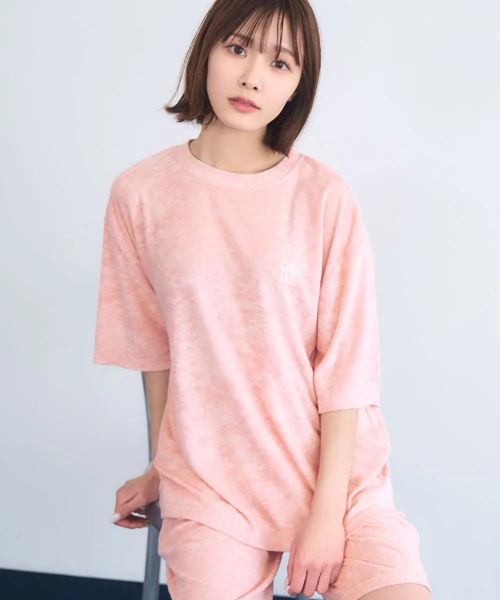 Pile Short Sleeve Top-Bottom Set With unisex sizing