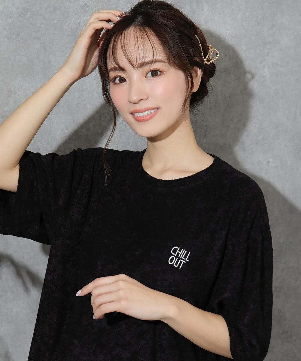Pile Short Sleeve Top-Bottom Set With unisex sizing
