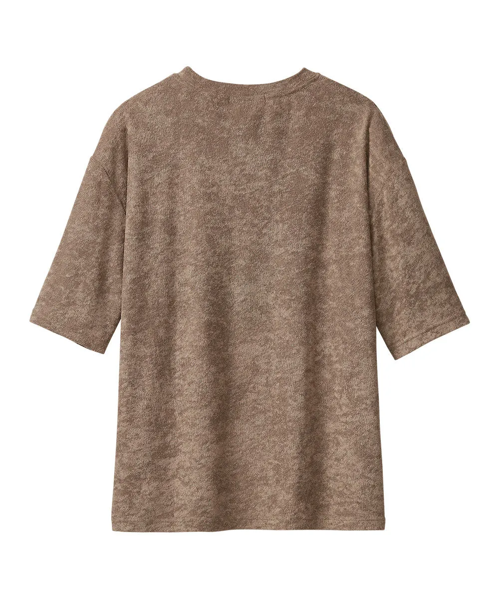 Pile Short Sleeve Top-Bottom Set With unisex sizing