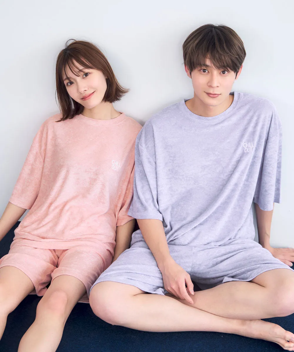 Pile Short Sleeve Top-Bottom Set With unisex sizing