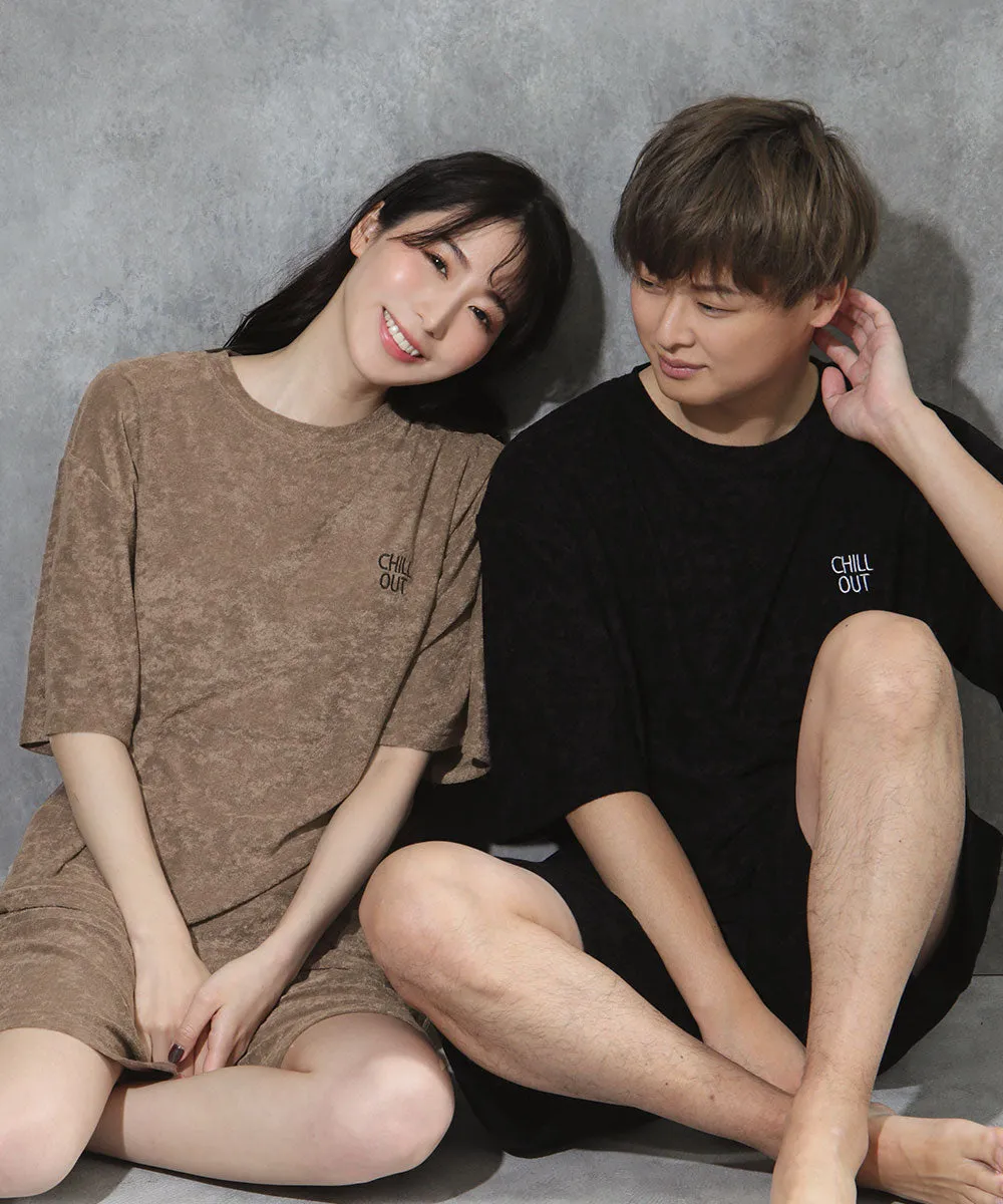 Pile Short Sleeve Top-Bottom Set With unisex sizing