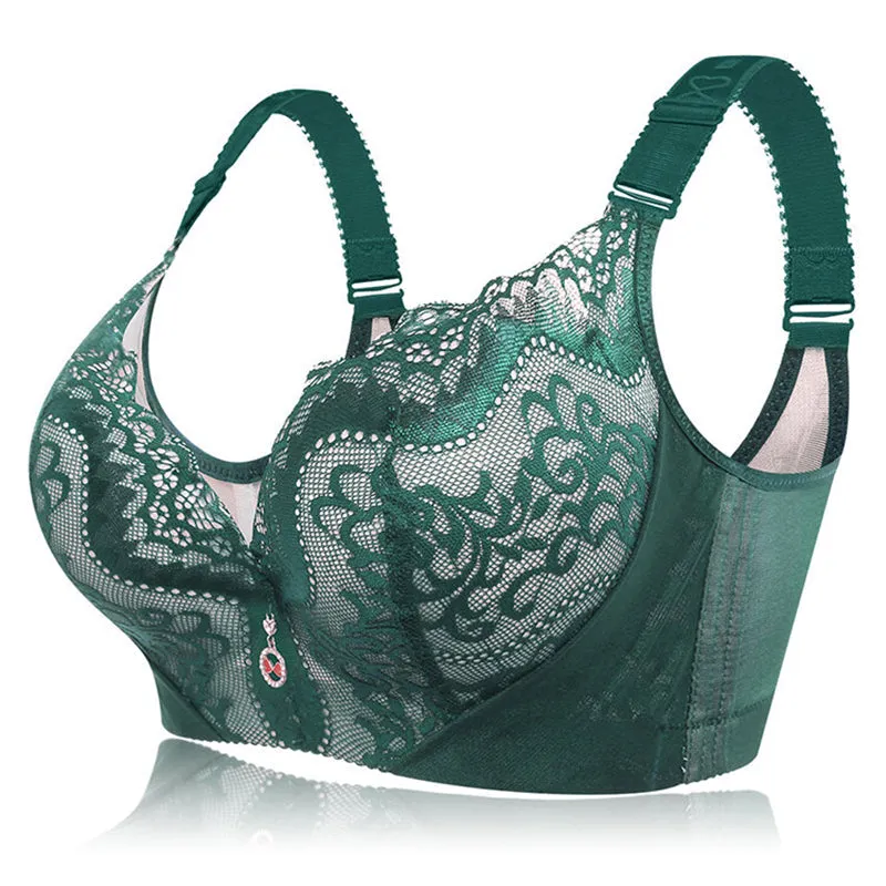 Plus Size Push Up Side Support Lace Bras - Mix Black