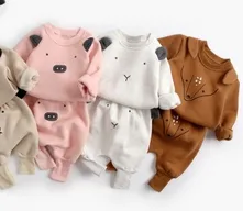 Polar Bear Pop - Long Sleeve Top & Bottoms 2 Pc Outfit with Polar Bear Ears