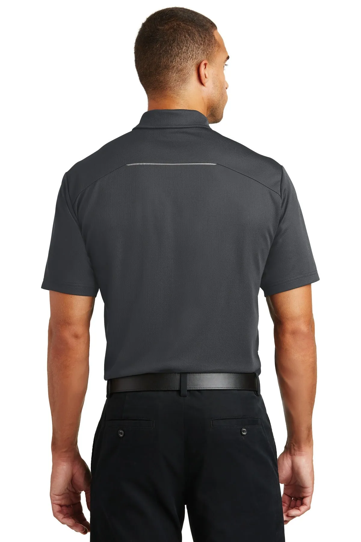 Port Authority Pinpoint Mesh Polo. K580 Battleship Grey