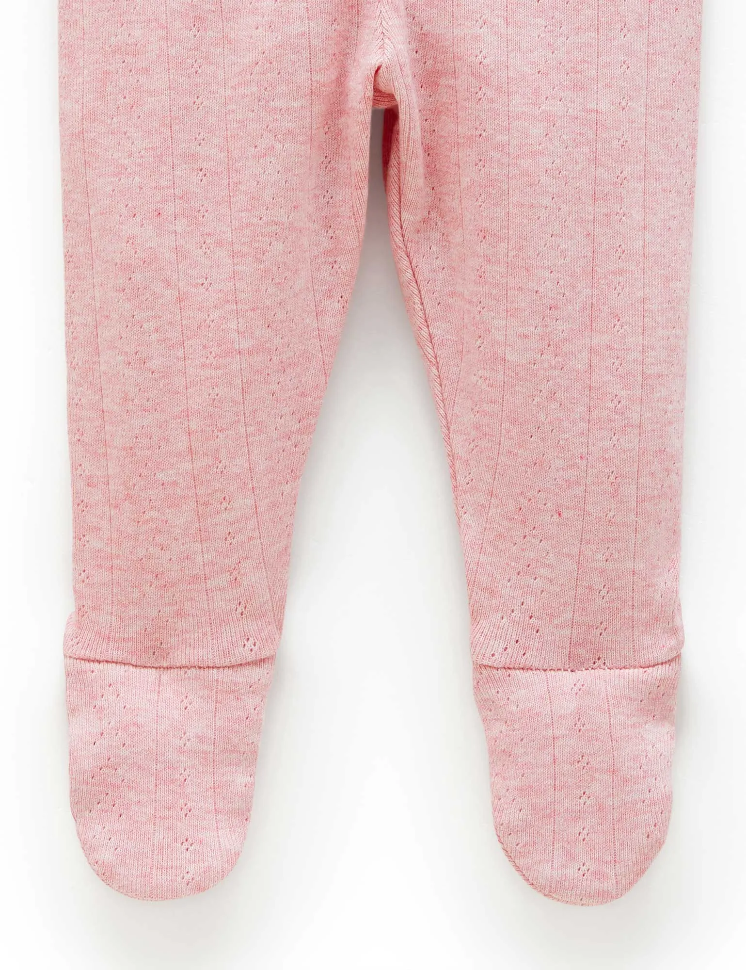 Purebaby Pointelle Footed Leggings - Peony