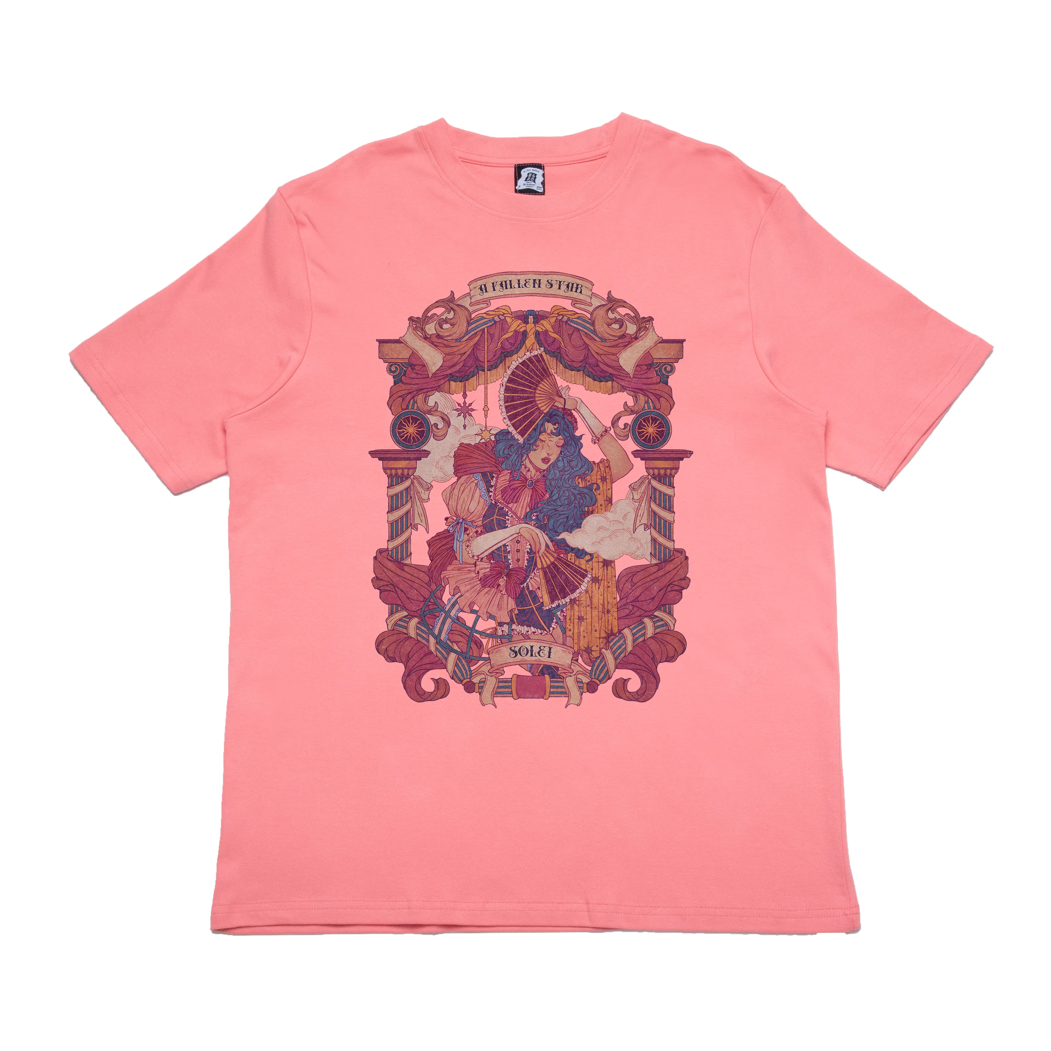 "A Fallen Star" Cut and Sew Wide-body Tee White/ Salmon Pink/ Red