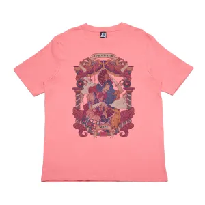 "A Fallen Star" Cut and Sew Wide-body Tee White/ Salmon Pink/ Red