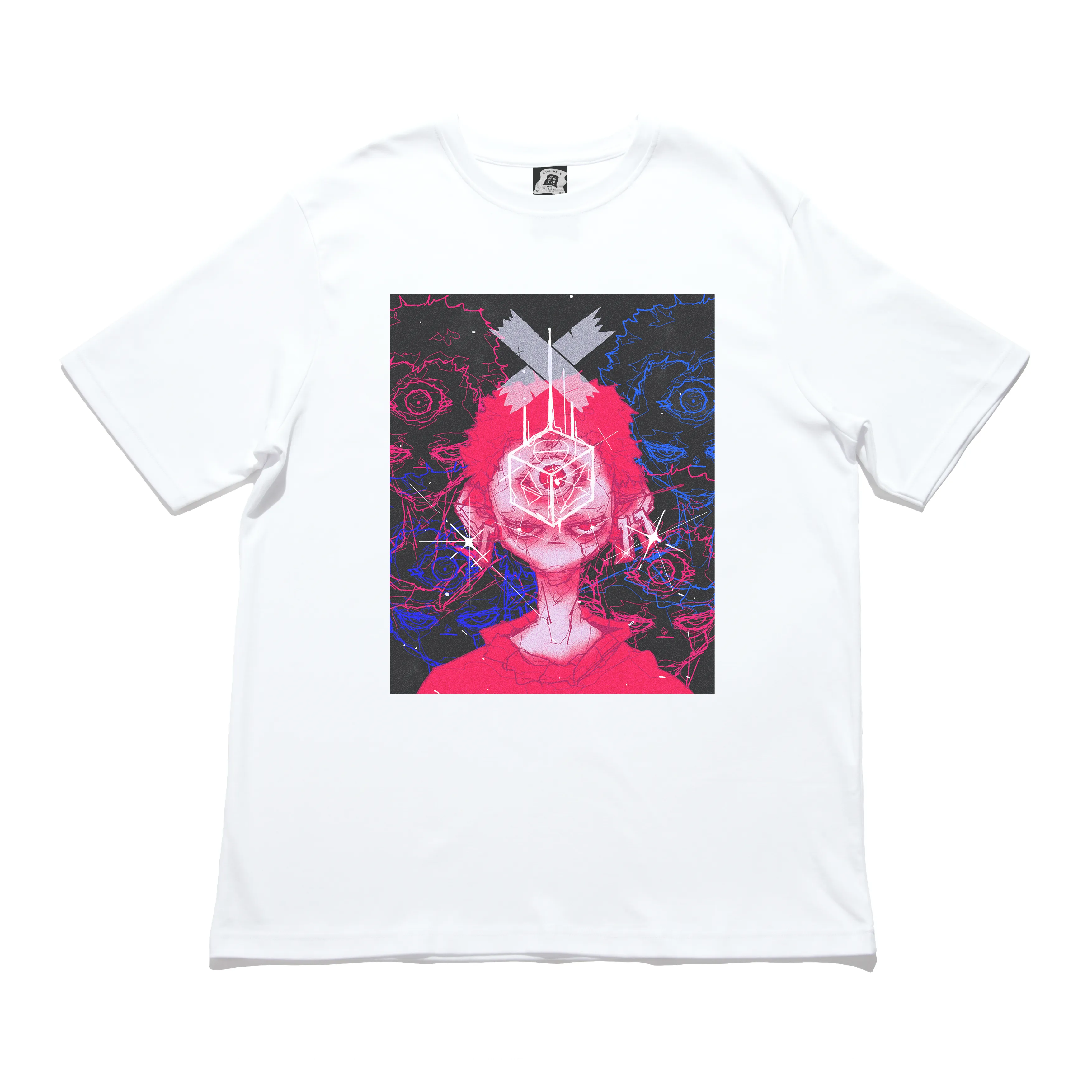 "AWAKEN" Cut and Sew Wide-body Tee White/Black
