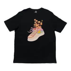 "Bloom Again" Cut and Sew Wide-body Tee Black