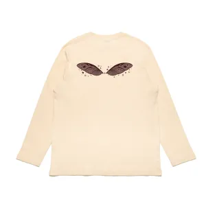 "Bug Dark" Cut and Sew Wide-body Long Sleeved Tee Beige/Red
