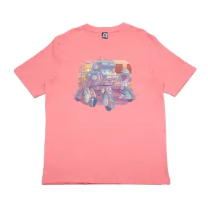 "Cake Bot" Cut and Sew Wide-body Tee Salmon Pink