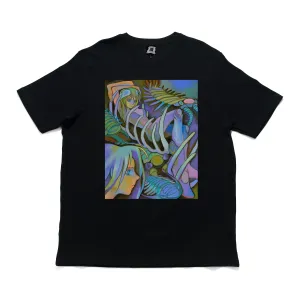 "Cambrian Terror" Cut and Sew Wide-body Tee White/Black/Salmon Pink