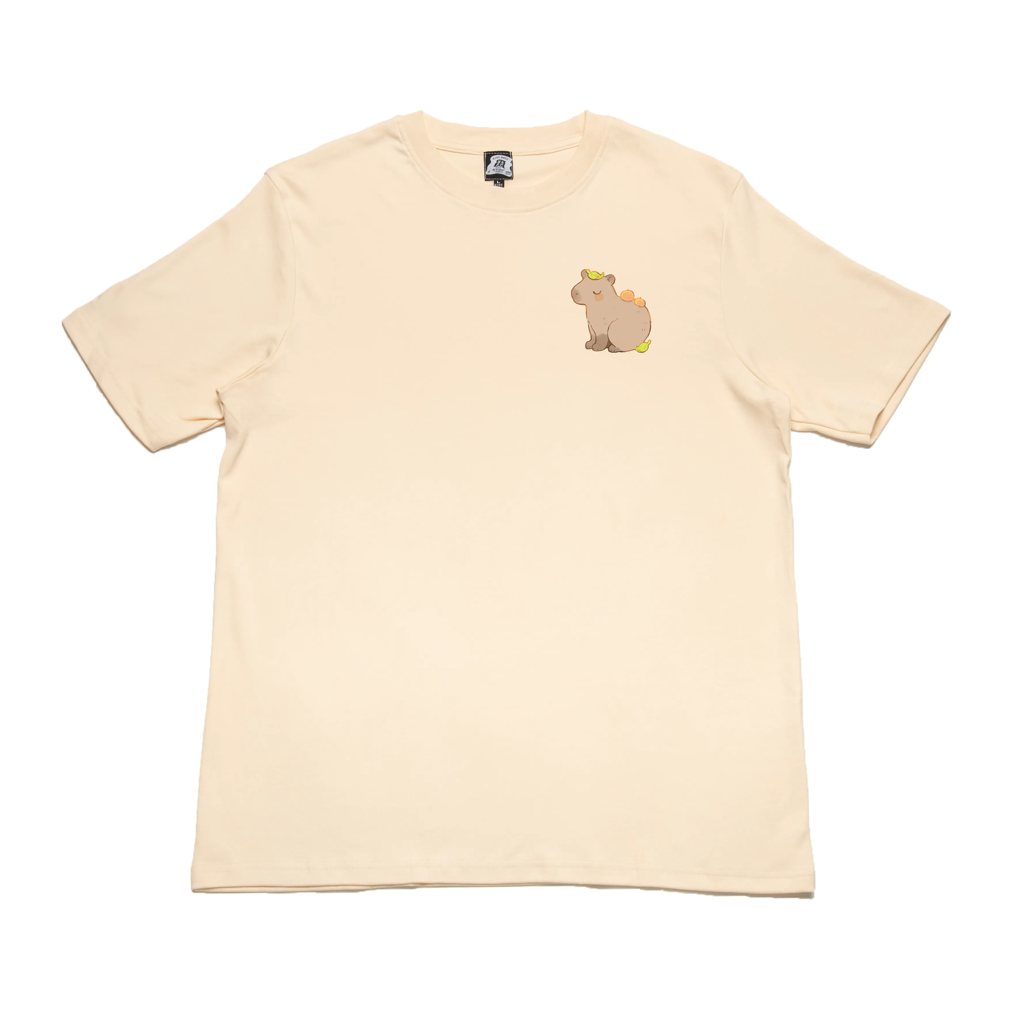 "Capybara" Cut and Sew Wide-body Tee Beige