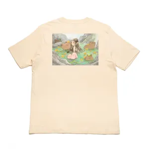 "Capybara" Cut and Sew Wide-body Tee Beige
