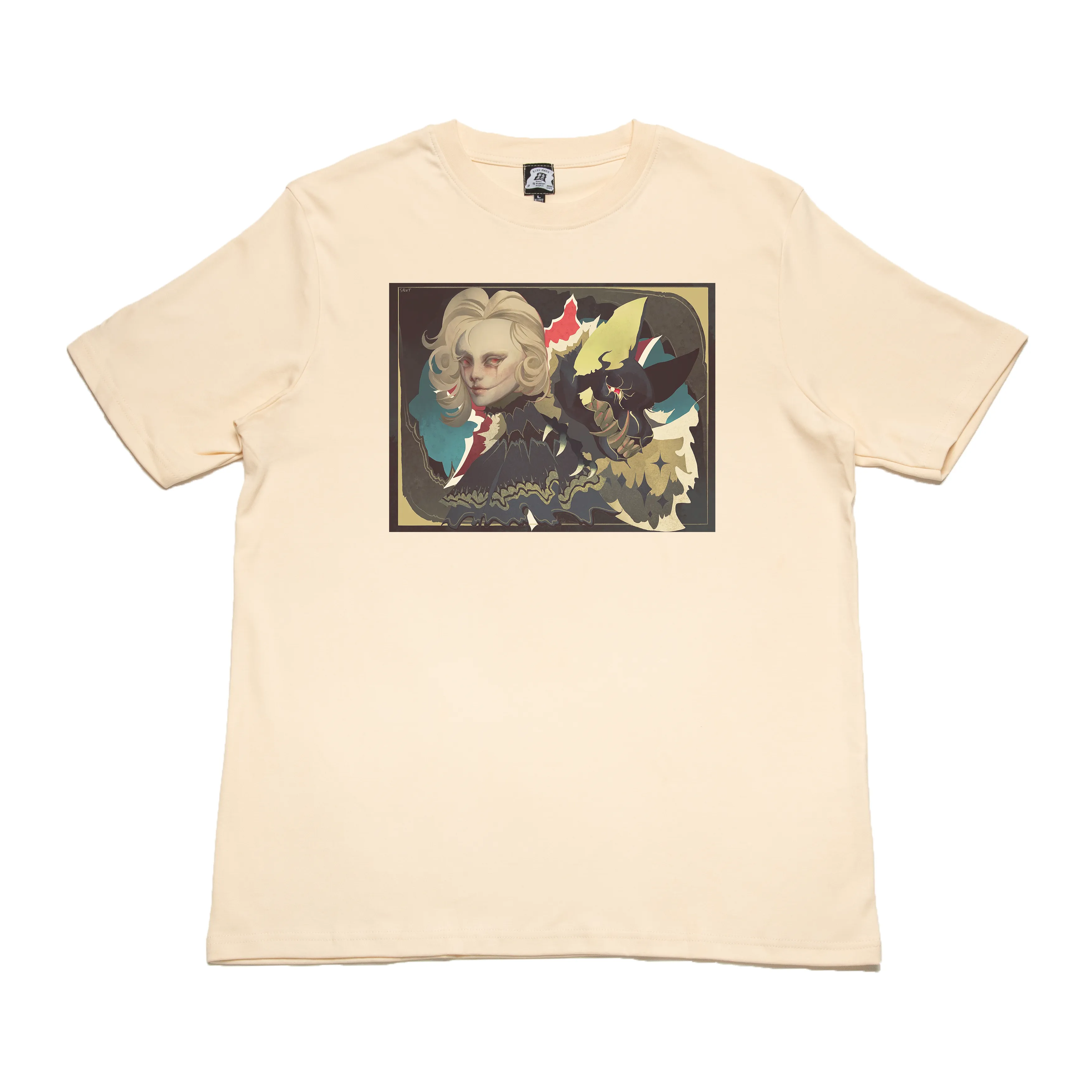 "Doll & the Devil" Cut and Sew Wide-body Tee Beige