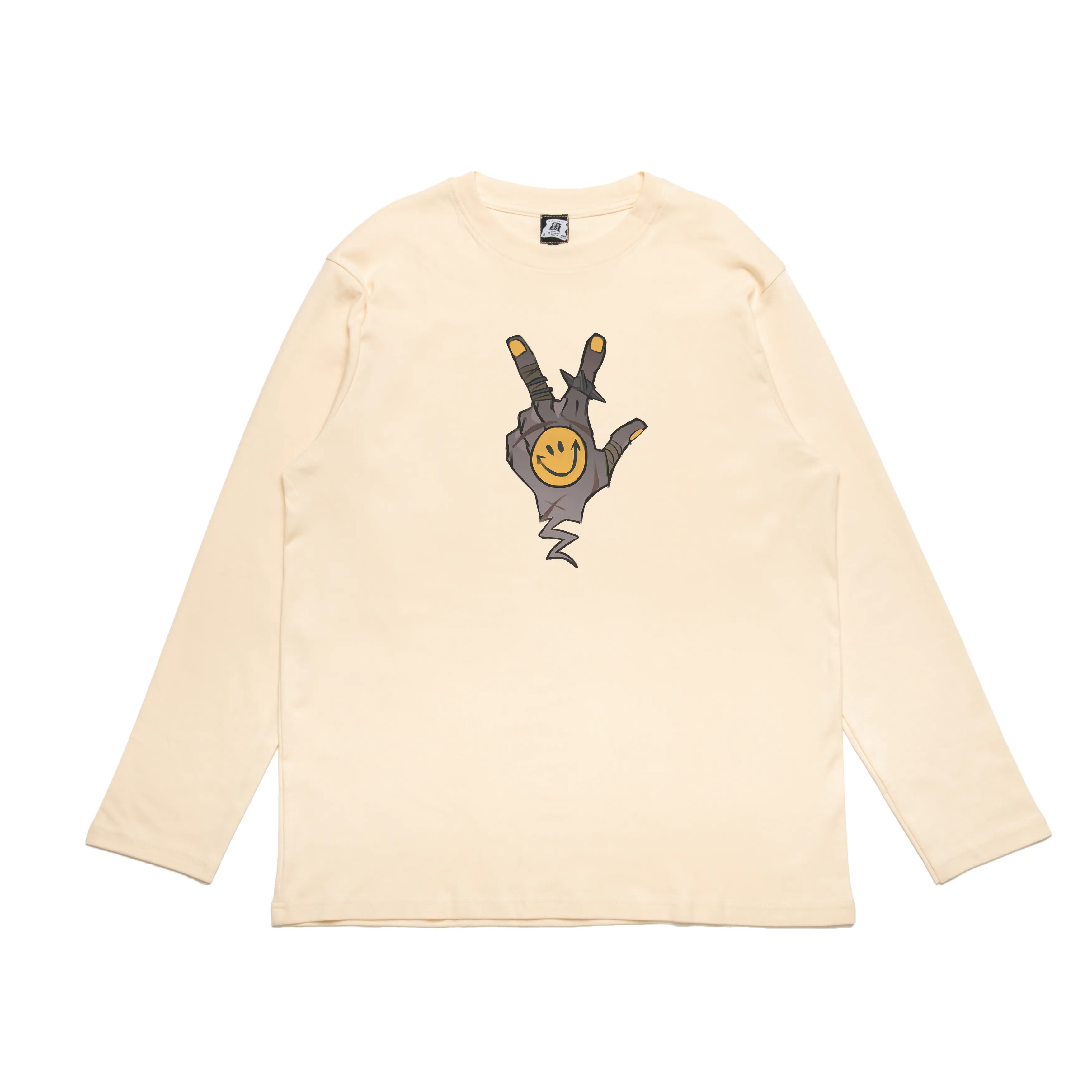 "Eddy Boy" Cut and Sew Wide-body Long Sleeved Tee White/Black/Beige