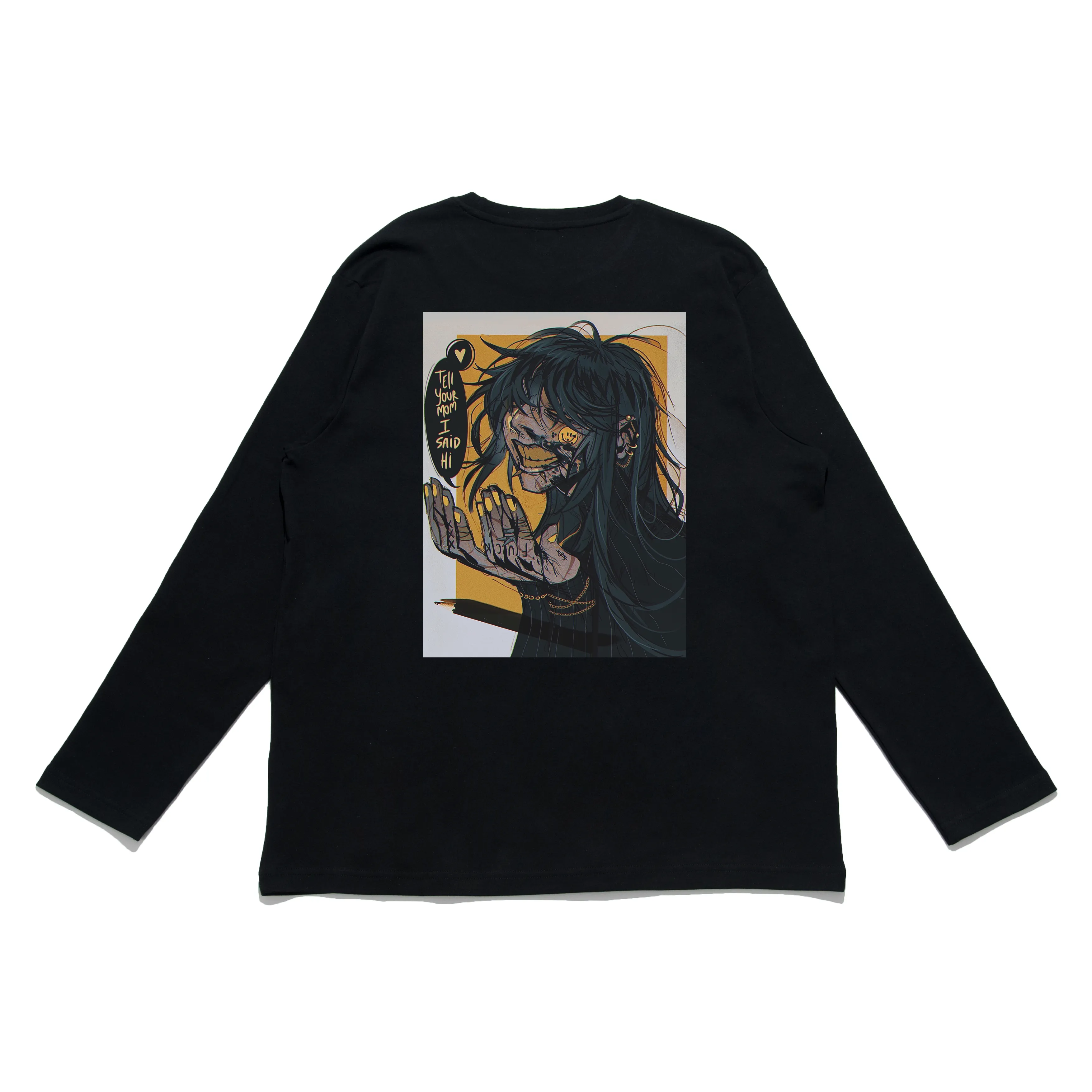 "Eddy Boy" Cut and Sew Wide-body Long Sleeved Tee White/Black/Beige