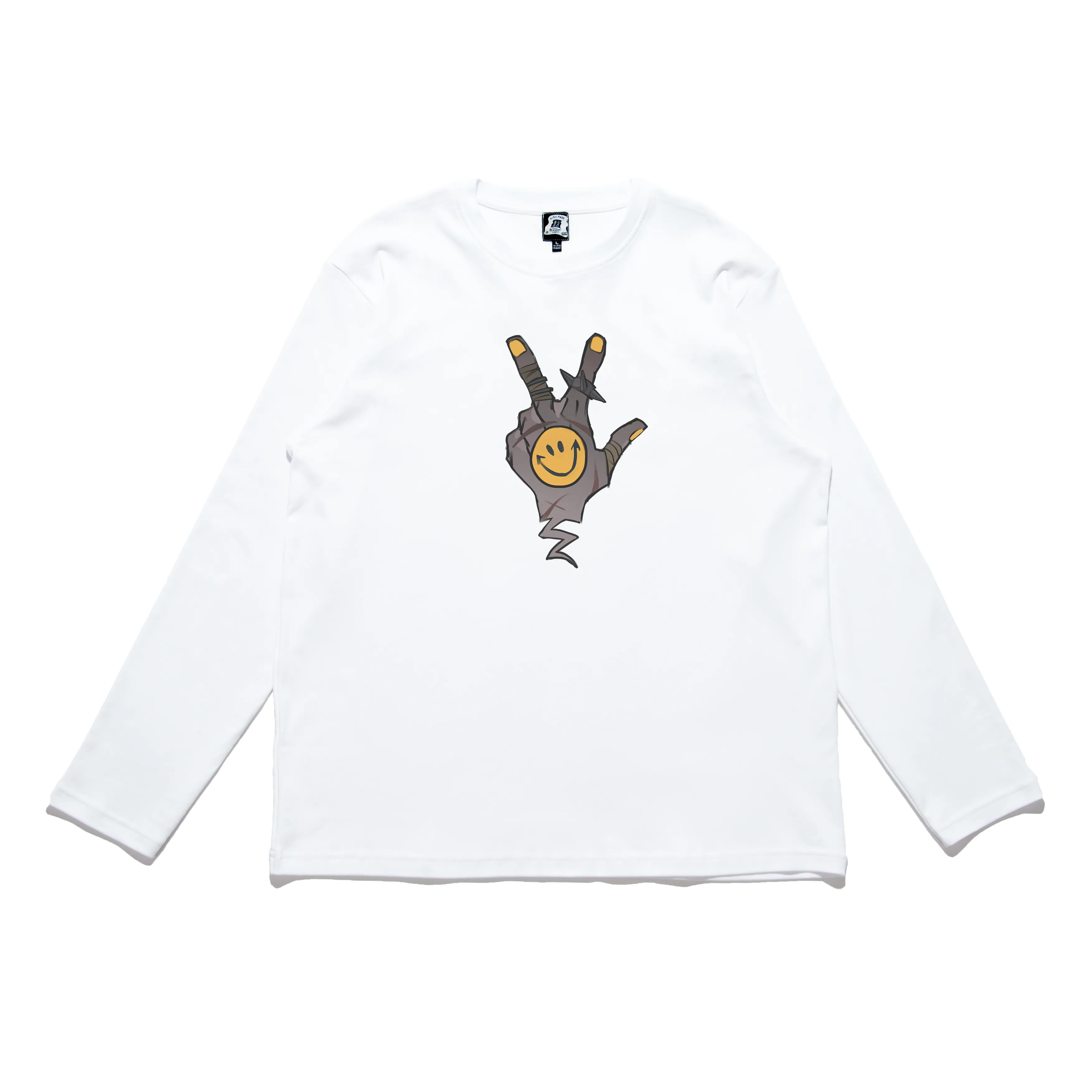 "Eddy Boy" Cut and Sew Wide-body Long Sleeved Tee White/Black/Beige