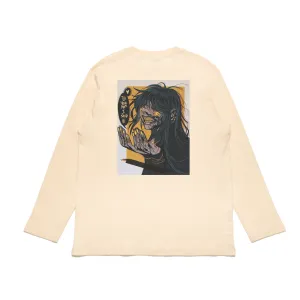 "Eddy Boy" Cut and Sew Wide-body Long Sleeved Tee White/Black/Beige