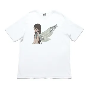 "Fallen Angel" Cut and Sew Wide-body Tee White