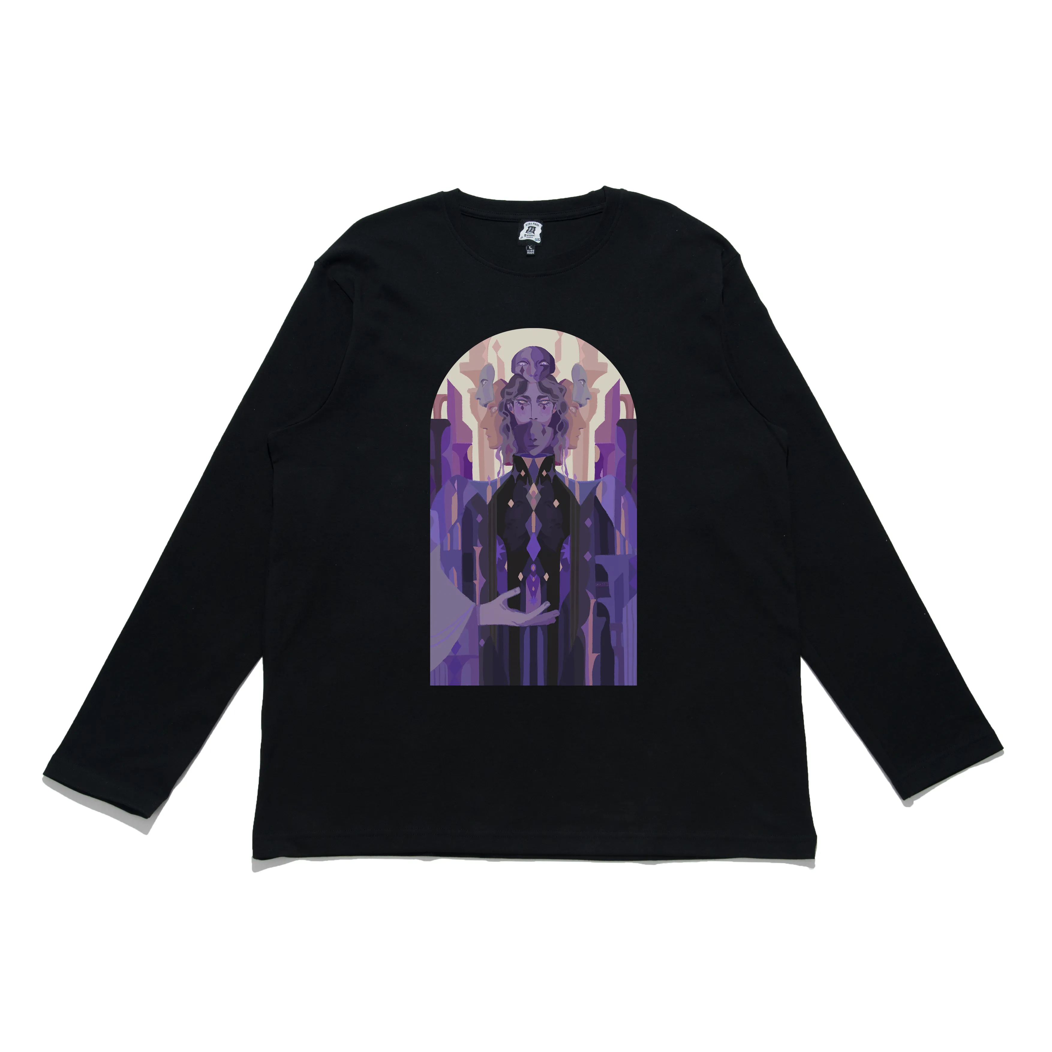 "Hierophant" Cut and Sew Wide-body Long Sleeved Tee Beige