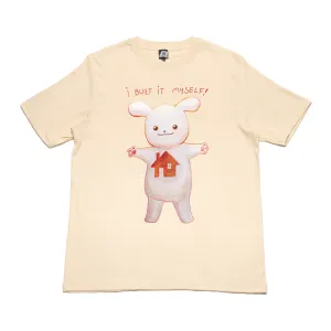 "Home in my heart" Cut and Sew Wide-body Tee Beige