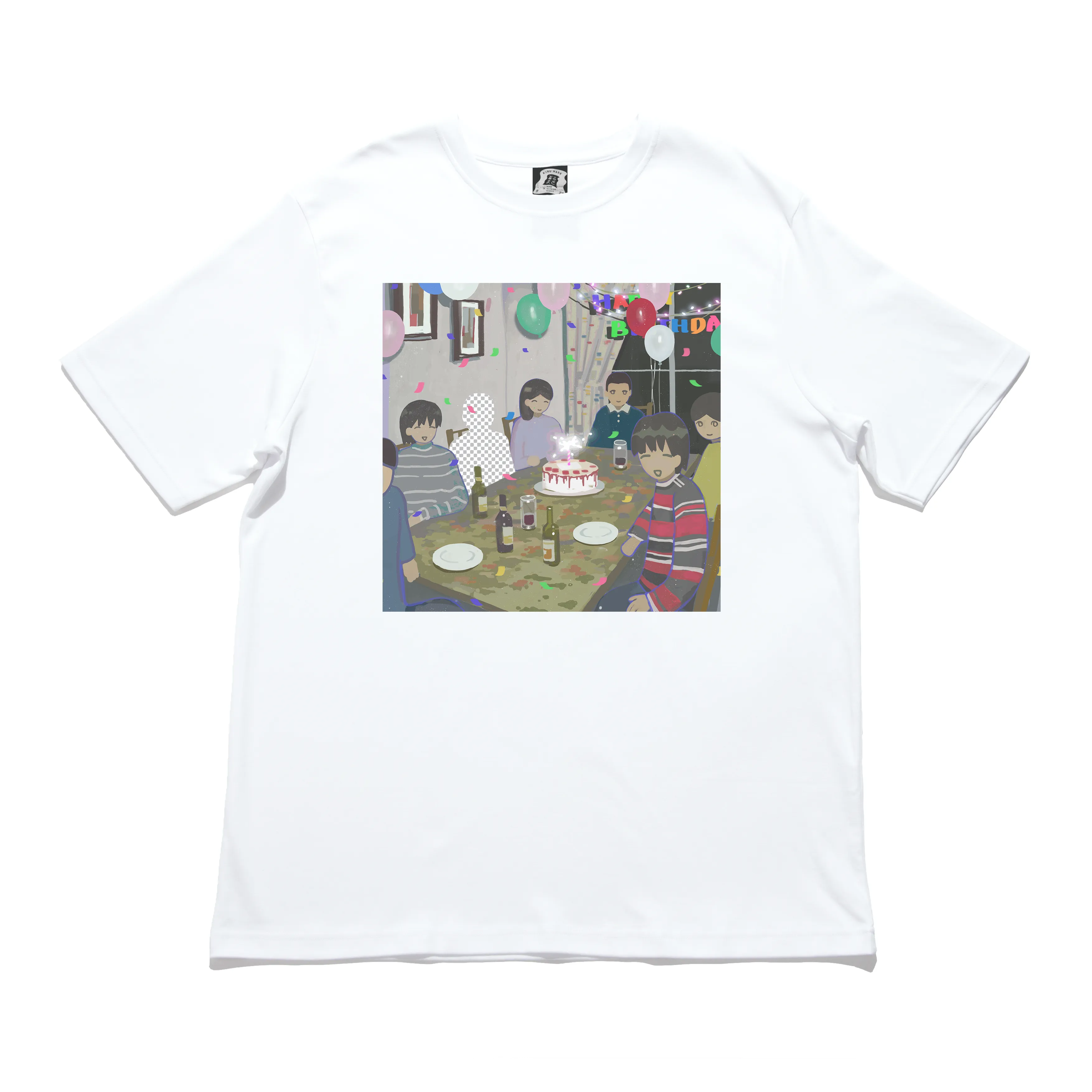 "I Don't Belong Here 2" Cut and Sew Wide-body Tee White/Black