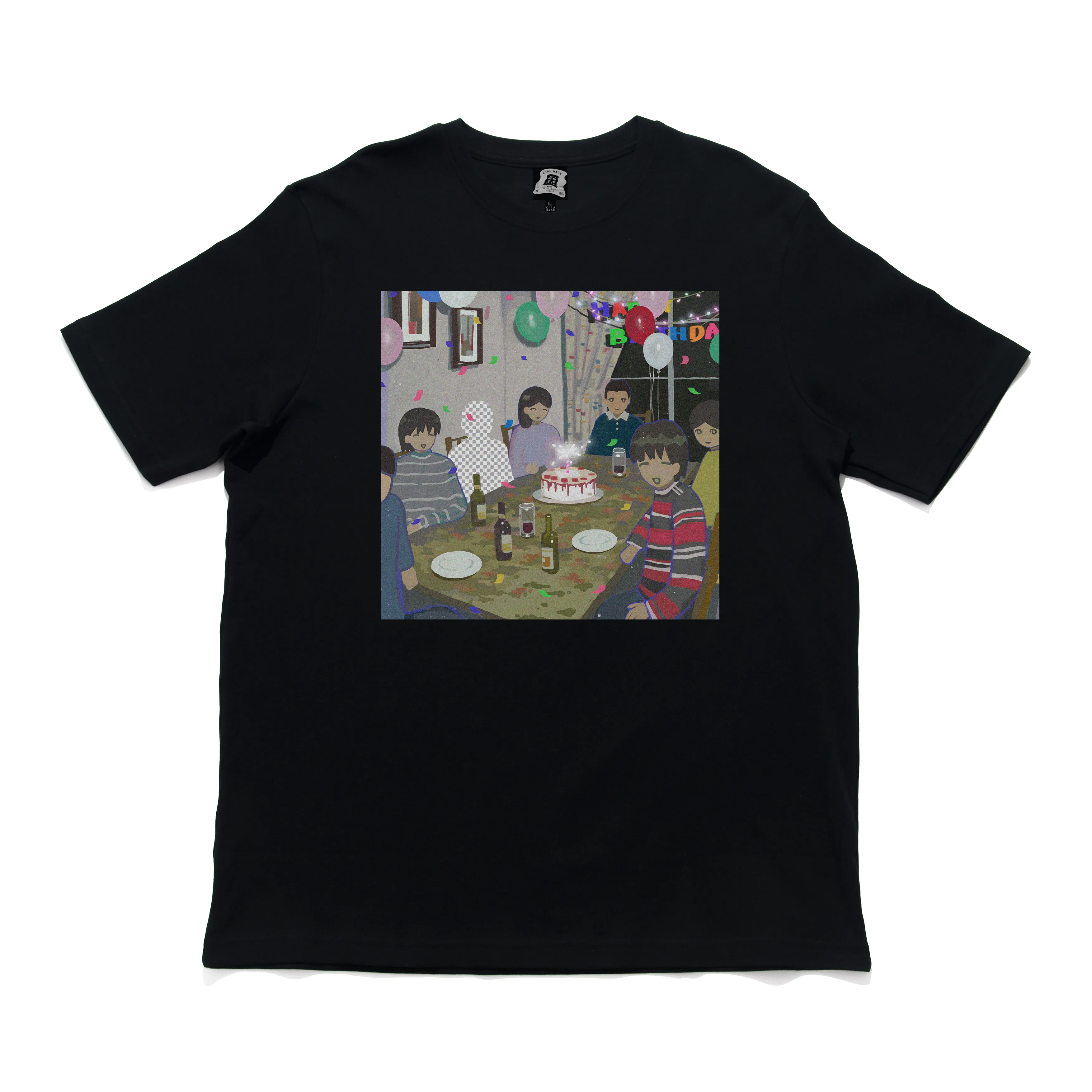 "I Don't Belong Here 2" Cut and Sew Wide-body Tee White/Black