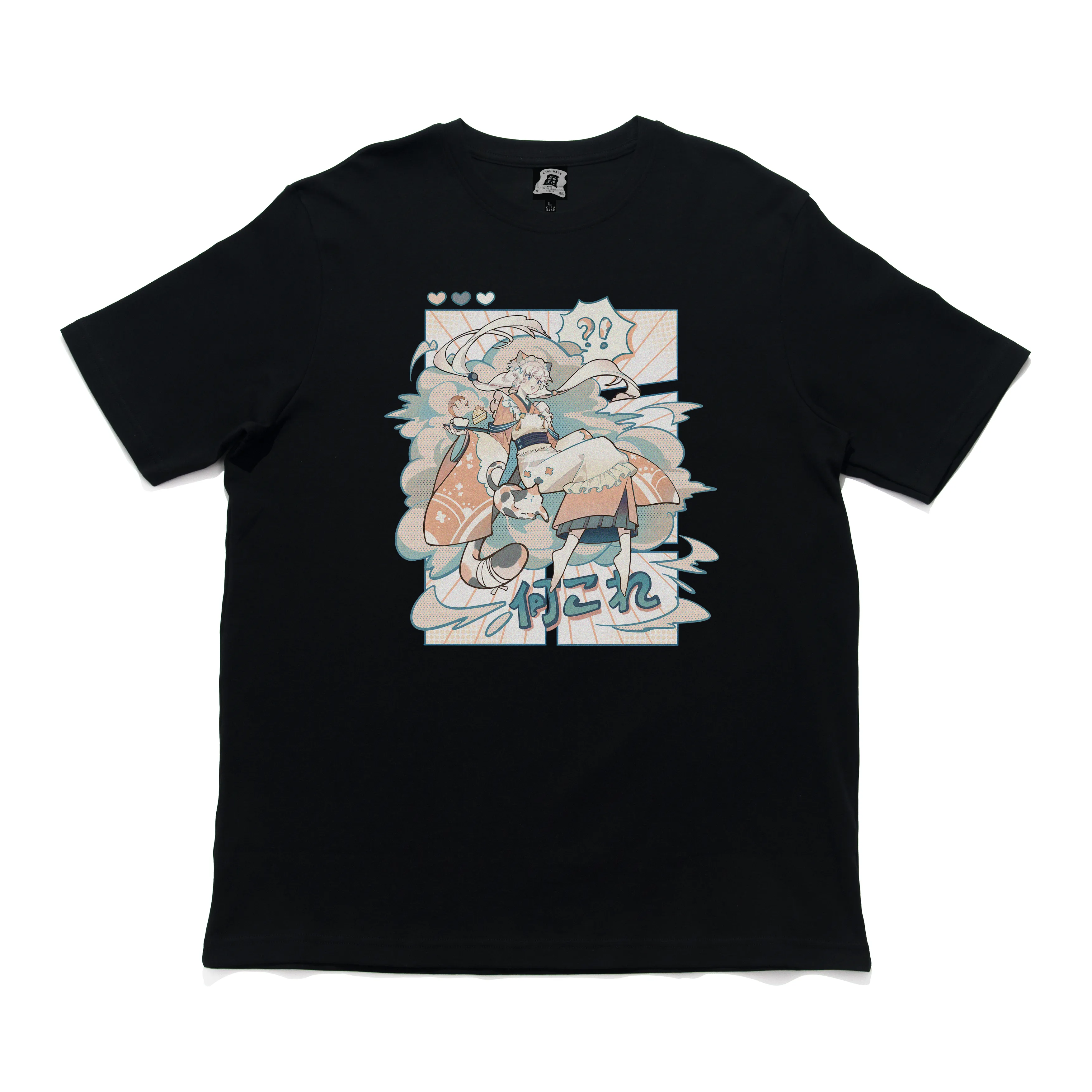 "Isekai" Cut and Sew Wide-body Tee Black