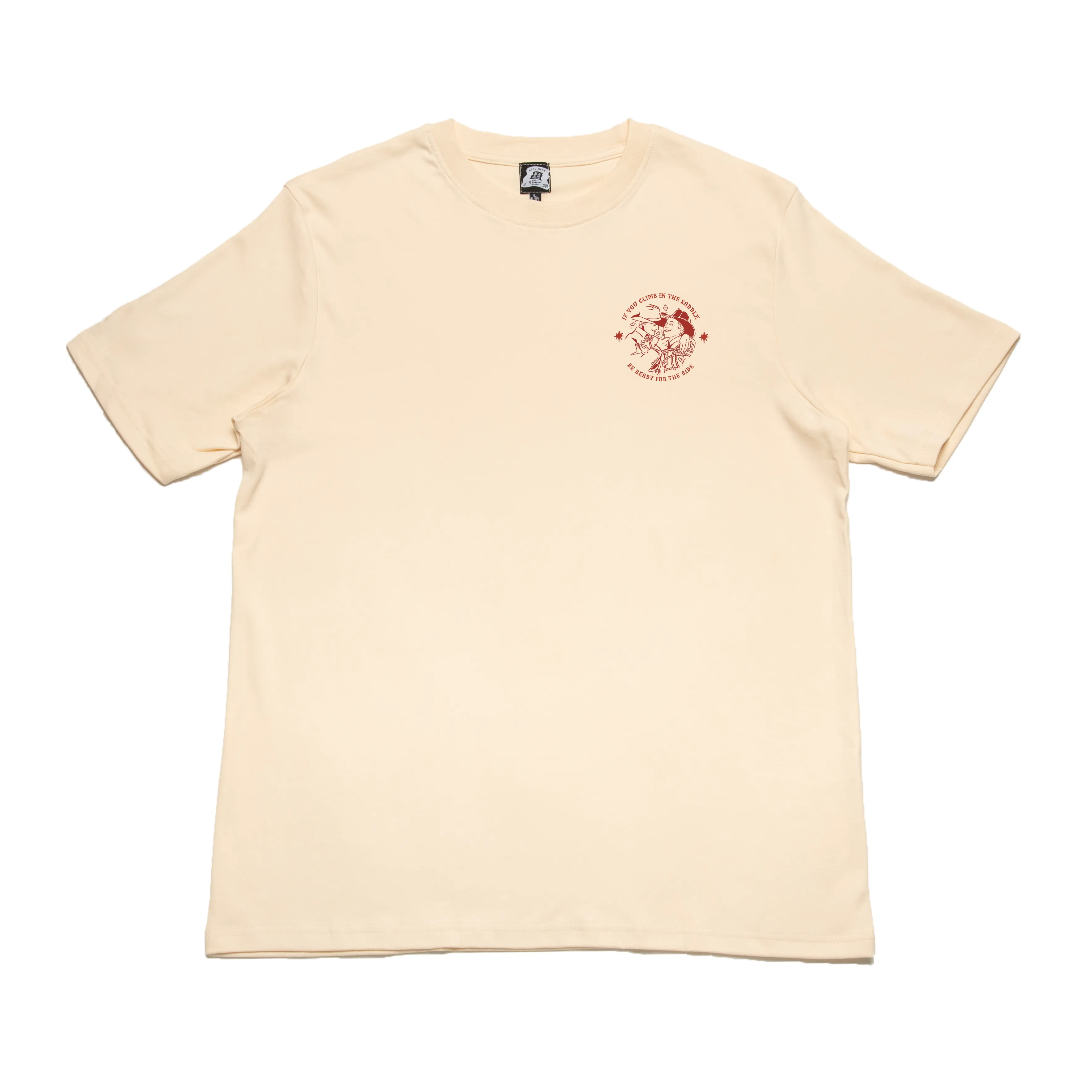 "Lasso Red" Cut and Sew Wide-body Tee Black/Beige