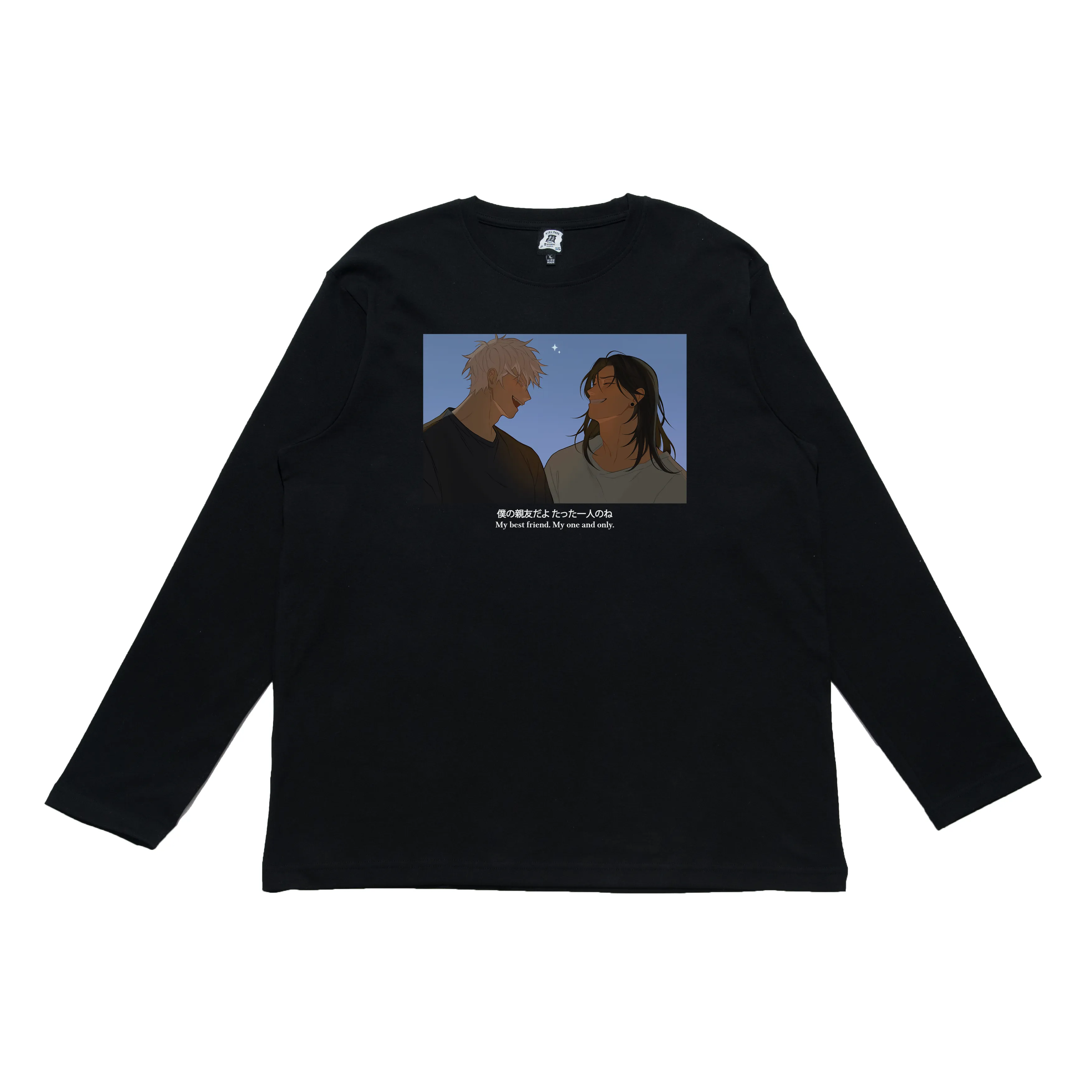"My One And Only" Cut and Sew Wide-body Long Sleeved Tee White/Black