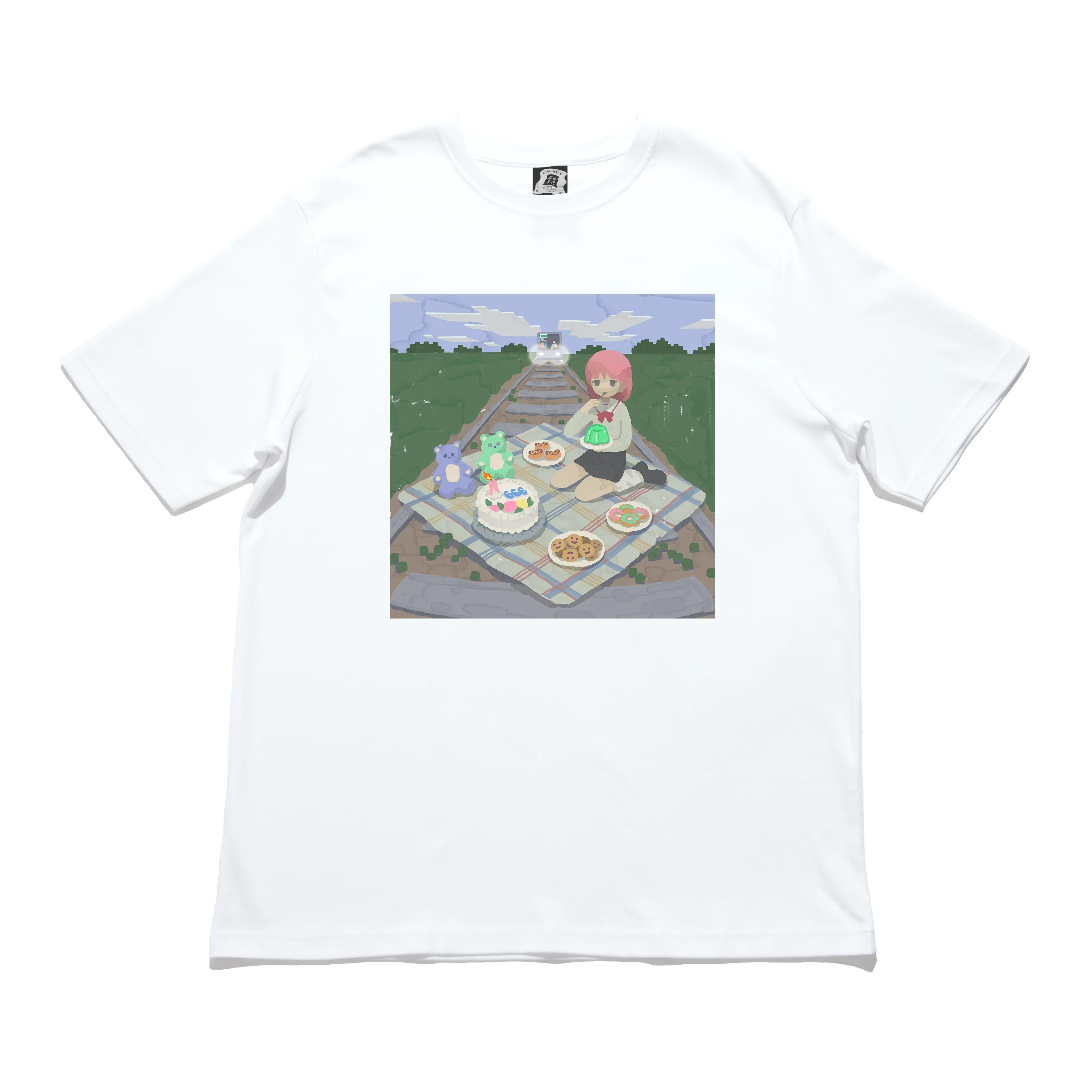 "Picnic" Cut and Sew Wide-body Tee White/Black