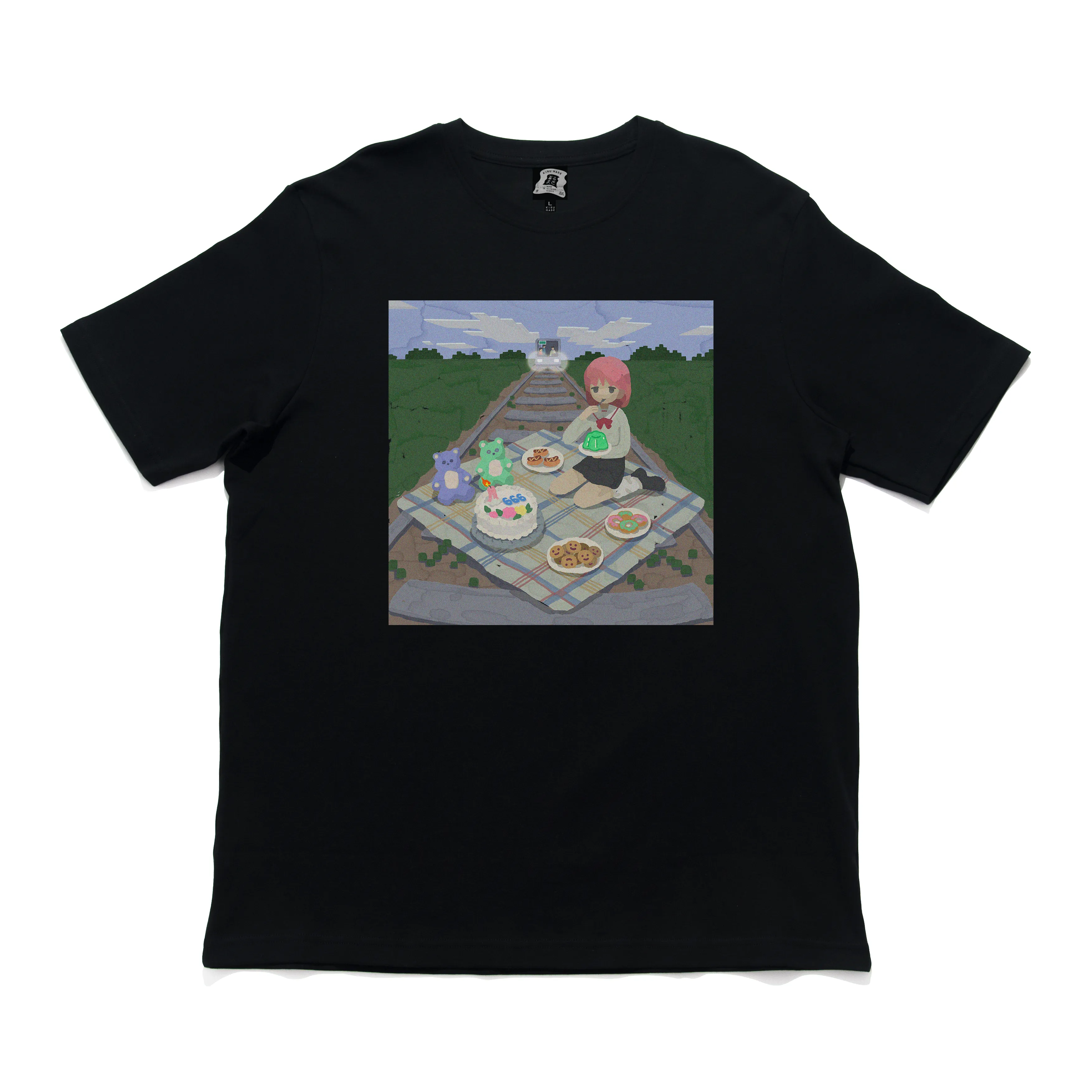 "Picnic" Cut and Sew Wide-body Tee White/Black