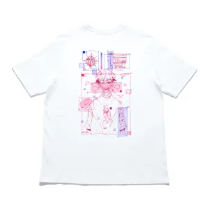 "PLEASE" Cut and Sew Wide-body Tee White/Black