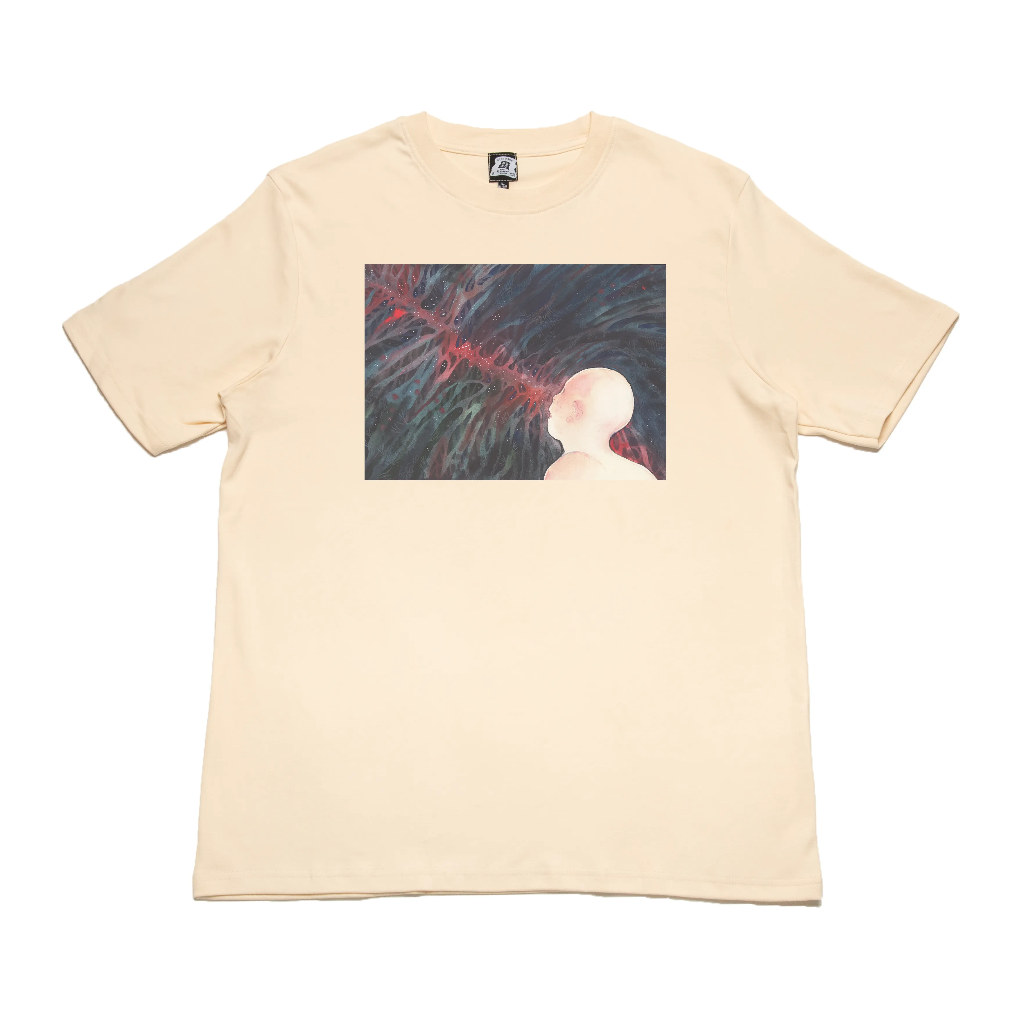 "" Cut and Sew Wide-body Tee Beige