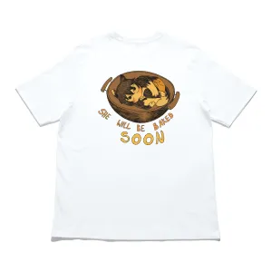 "She will be baked " Cut and Sew Wide-body Tee White
