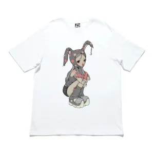 "Star Bunny" Cut and Sew Wide-body Tee White